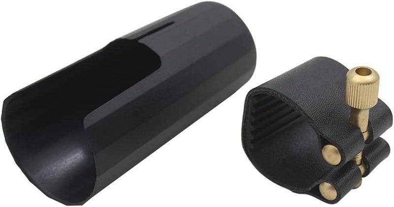 OriGlam Woodwinds Alto Saxophone Mouthpiece Cap, Leather Ligature Fastener with Plastic Mouthpiece Cap for Sax Saxophone (Alto) - Image 3